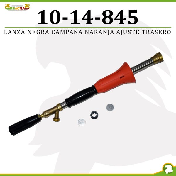 LANZA NEGRA CAMPANA NARANJA AJUSTE TRASERO 60 CM