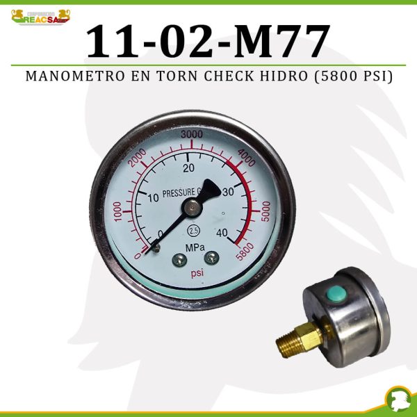 MANOMETRO EN TORN CHECK HIDRO (5800 PSI)