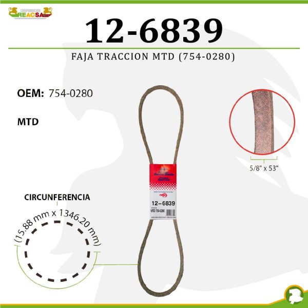 FAJA TRACCION MTD (754-0280) (5/8" x 53")