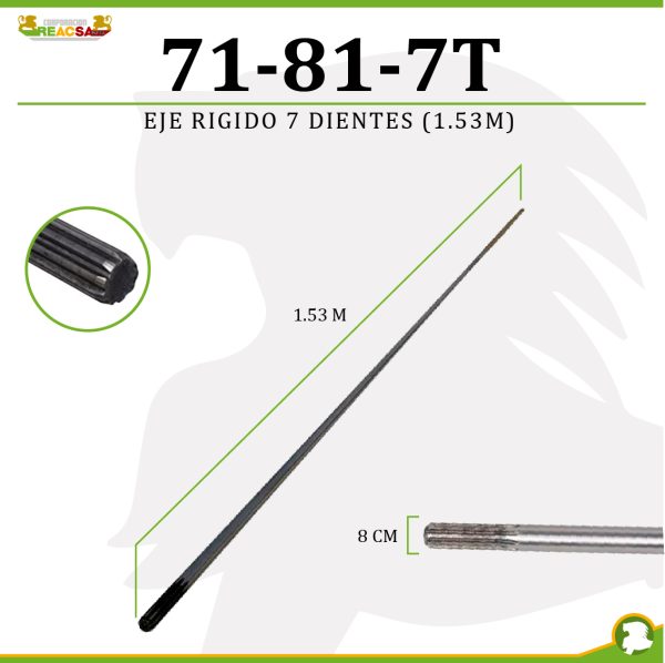 EJE RIGIDO EN 7 DIENTES (1.53 MTS)