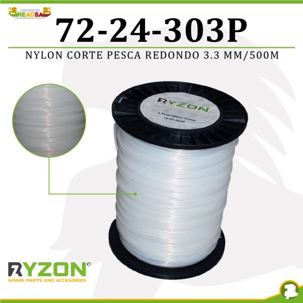 NYLON CORTE BLANCO REDONDO 3.3 MM/500M