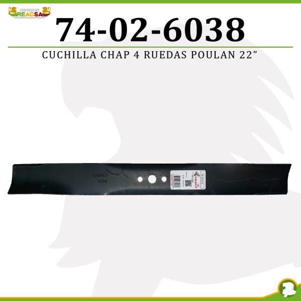 CUCHILLA CHAP 4 RUEDAS POULAN 22"