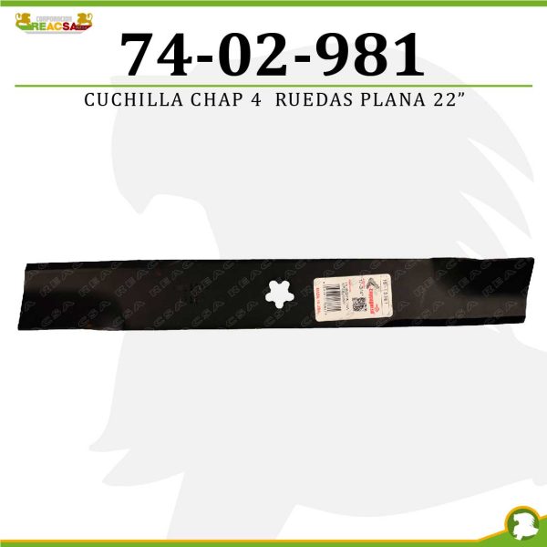 CUCHILLA CHAP 4 RUEDAS PLANA 22"